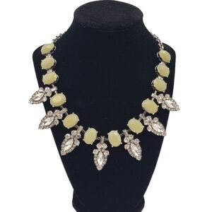 Lia Sophia Statement Necklace Pale Yellow Beads Crystal Gemstone
